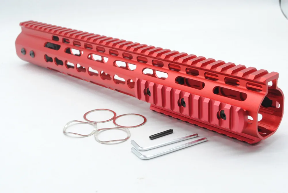 

TriRock New 4 Type of 13.5 inch Length Red NSR Key Mod Handguard Rail Free Float Rail Mount System Free Shipping