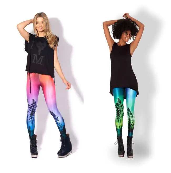 Black Milk Galaxy LEGGINGS Горячая Звездное Леггинсы флуоресцентный Брюки для девочек|legging