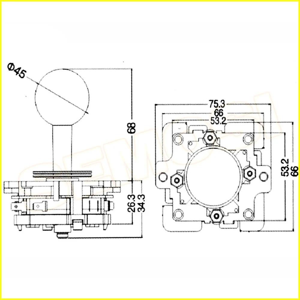 Оригинальный Новый бриллиантовый джойстик Sanwa файтинг качалка с Topball и 5
