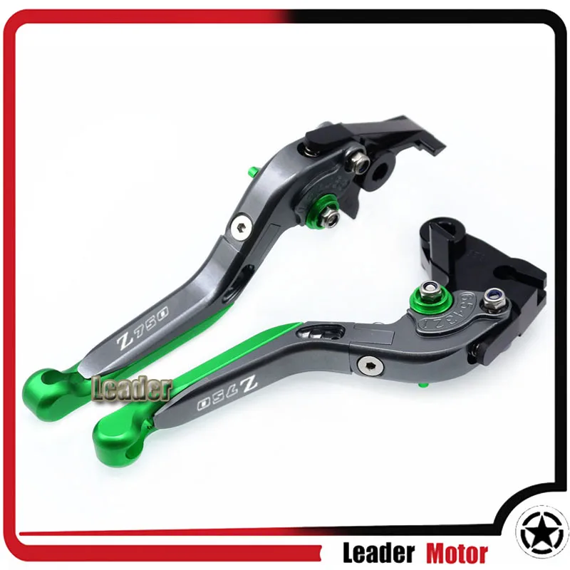 R Для KAWASAKI Z750 Z 750 2007-2012 Аксессуары для мотоциклов Откидное Выдвижная сцепные рычаги логотип Z750 зеленый - Цвет: R