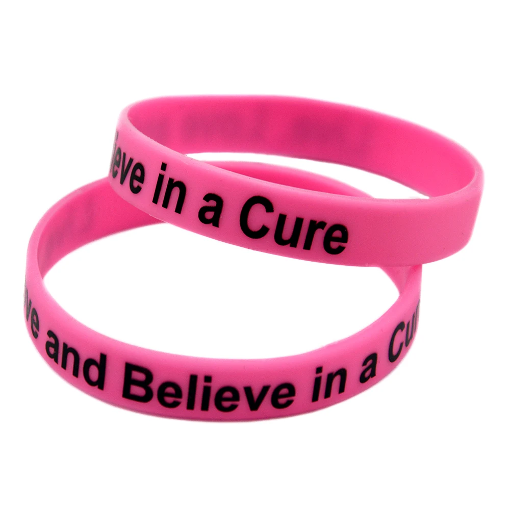 1 шт. Live Love и верим в лекарство знание потребителей о Wristband силикона розового цвета