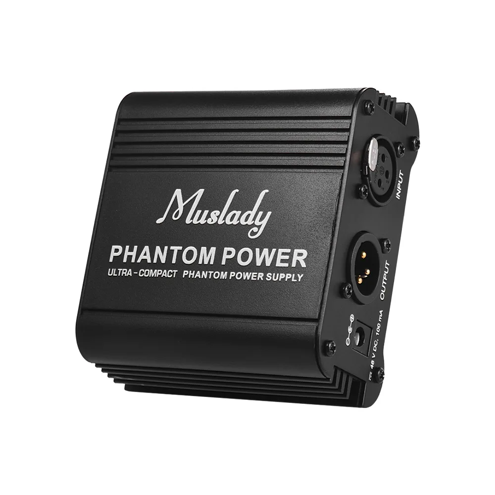 Ультракомпактный микрофон Muslady + источник фантомного питания 48 В с входом и