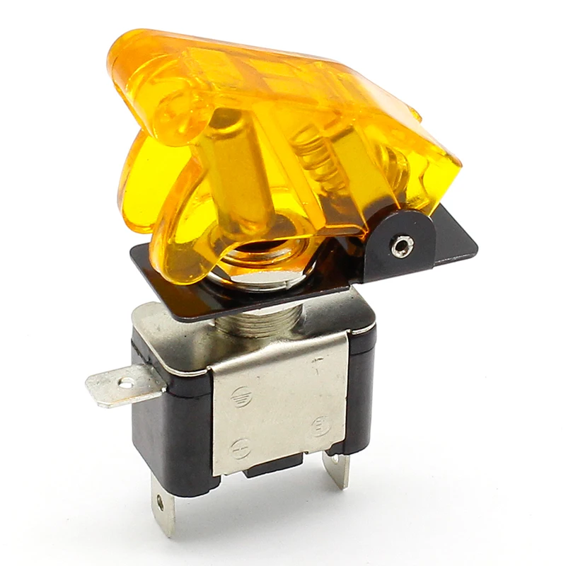1шт Высококачественный Желтый 12V 20A Гоночный Автомобиль Грузовик Лодка Переключатель Вкл./выкл. с Светодиодной Кнопкой и Крышкой от Пыли.
