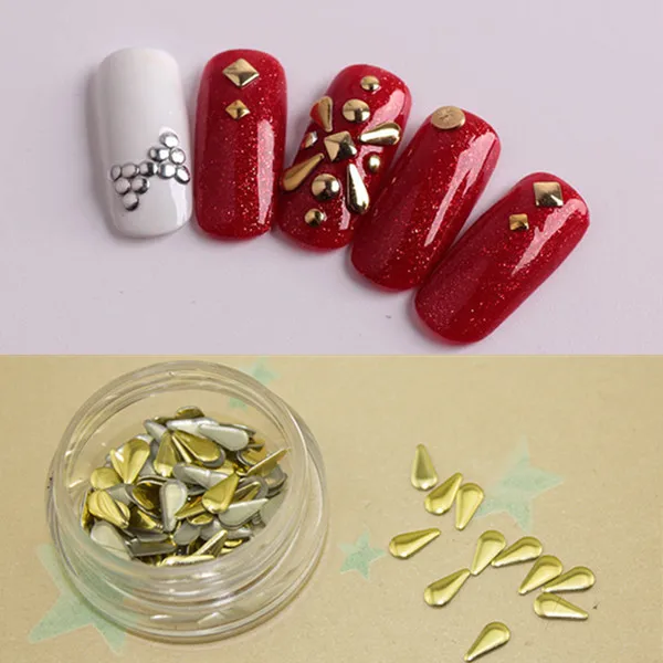 100 штук упак. заклепки капельки воды 3D блестящие украшения для дизайна ногтей