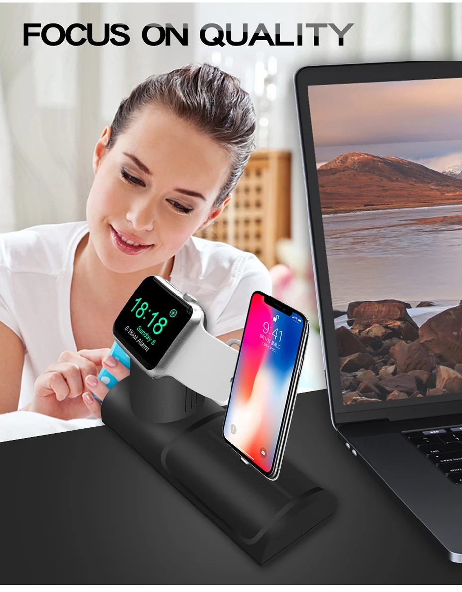 3 в 1 зарядная док-станция для Apple Watch Series 5/4 силиконовая Зарядная база для Iphone 11 Pro зарядная док-станция для Airpods Pro
