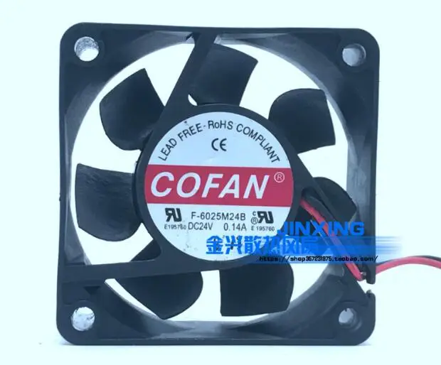 COFAN F-6025M24B DC 24V 0.14A 60x60x25mm 2-проводной Вентилятор охлаждения сервера