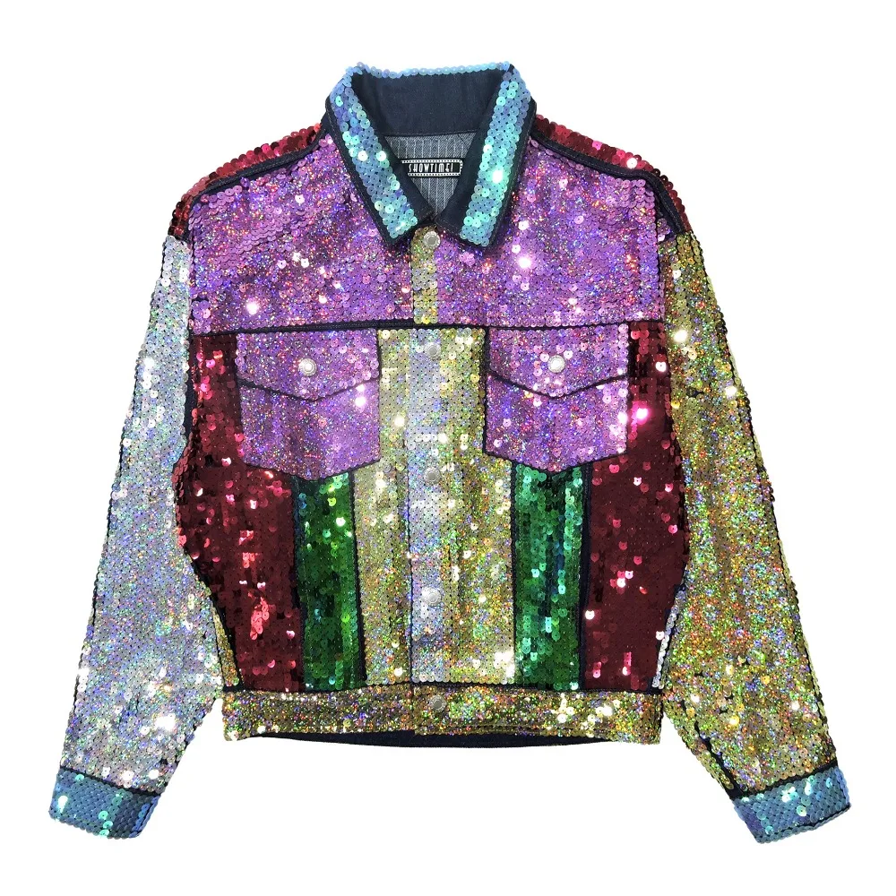2018 Новый символ цвет блёстки свободные рукава пальто куртка джинсовая|jacket denim|denim
