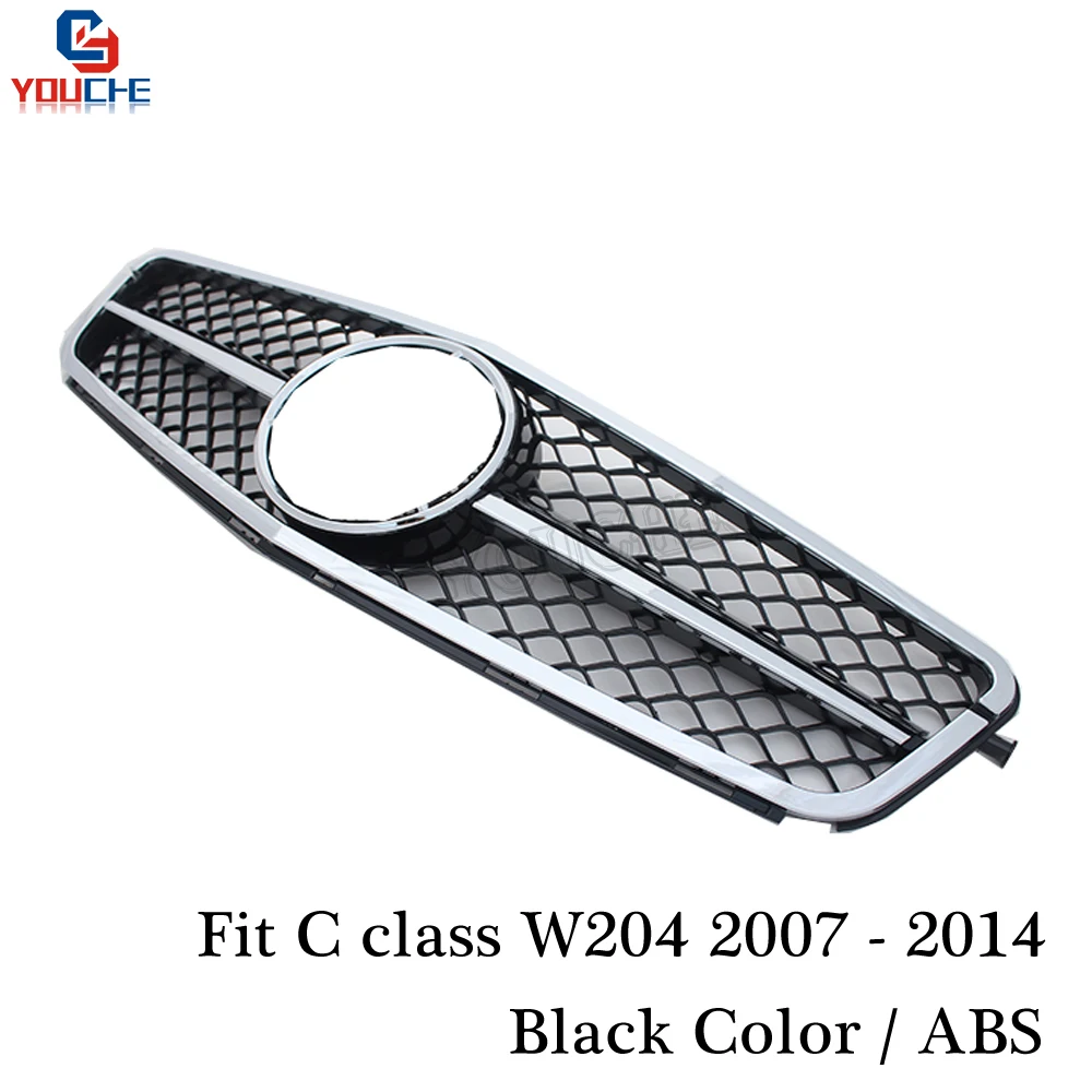Решетка переднего бампера W204 для Mercedes C Class 2007 2014 C180 C220 C250 C300 C350 передняя решетка с