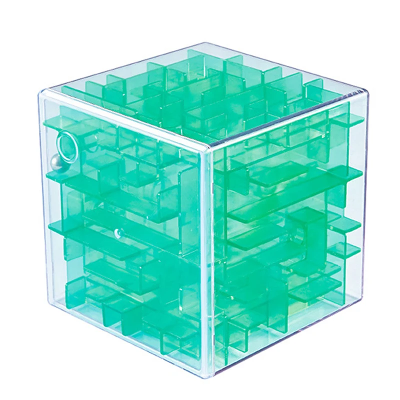 60MM Dark green 3D куб головоломка Лабиринт стальной шар игра игрушки чехол забавная игра для мозгов интеллектуальное улучшение баланса способность Развивающие игрушки для детей - Цвет: 60MM Dark green