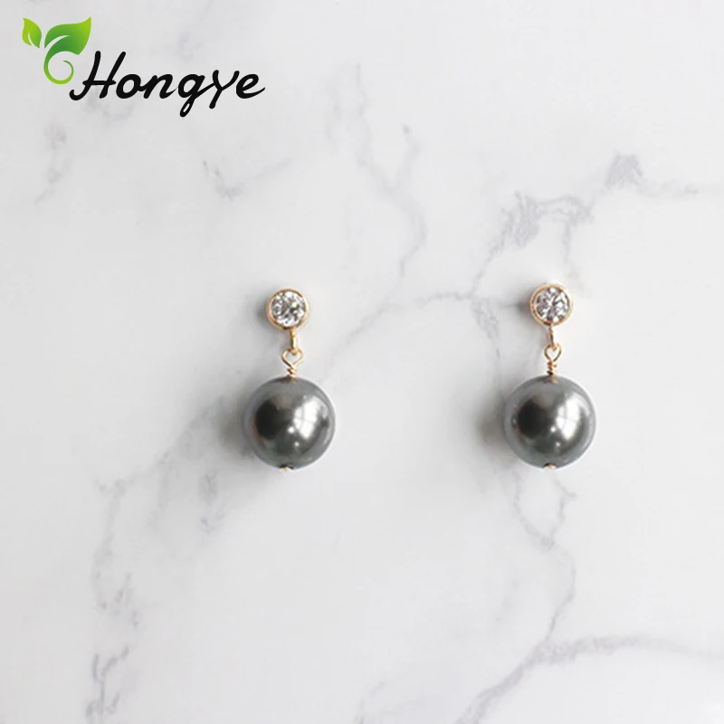 Hongye, серьги с настоящим жемчугом, Стерлинговое серебро 925, серьги-капли, Brincos, модное ювелирное изделие, 14 к, украшение, Женские Ювелирные изделия, подарки для женщин