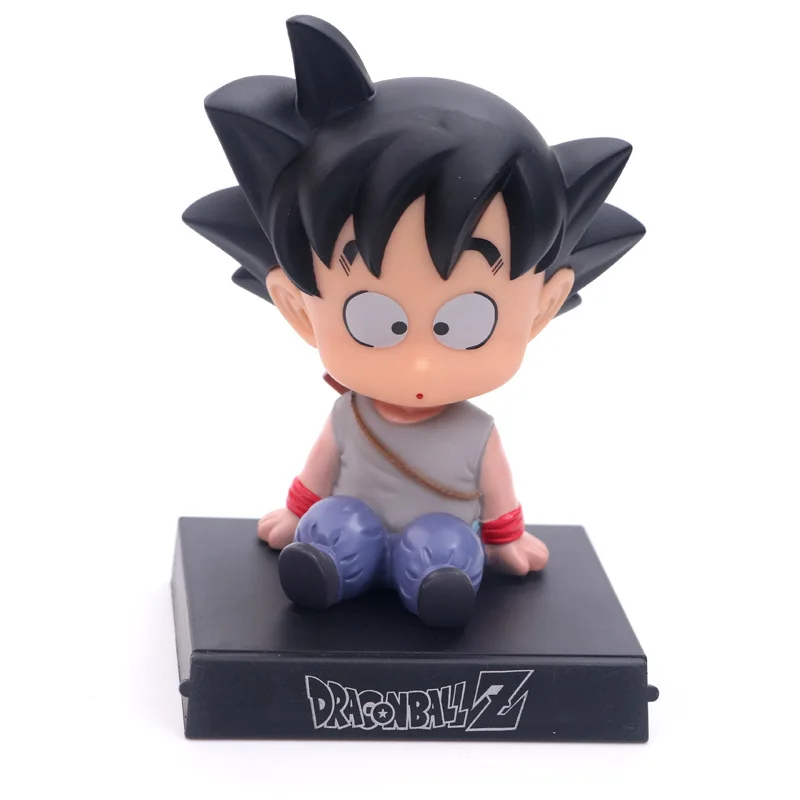 Blue Goku Качающаяся голова Dragon Ball фигурка Сон Гоку криллин встряхиватель держатель телефона кронштейн украшение автомобиля аниме модель ПВХ игрушки подарки - Цвет: Blue Goku