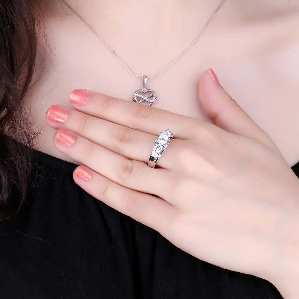 JewelryPalace Винтаж 3 камня 2.8ct кубического циркония свадебные Обручение кольцо