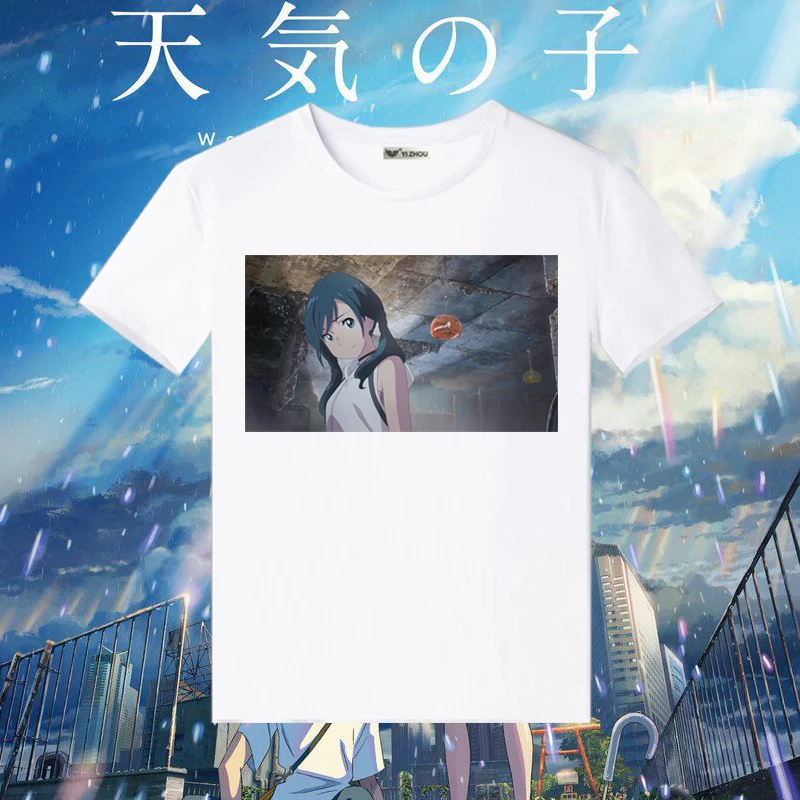 Футболка для косплея Tenkinoko Weathering With You летняя футболка в стиле аниме топ с