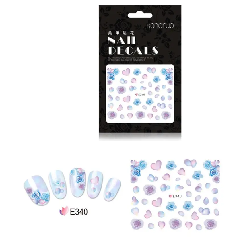OutTop 2018 Hongnuo цветок стикеры 3D на ногти Nail Art Наклейки Маникюр золото/серебро