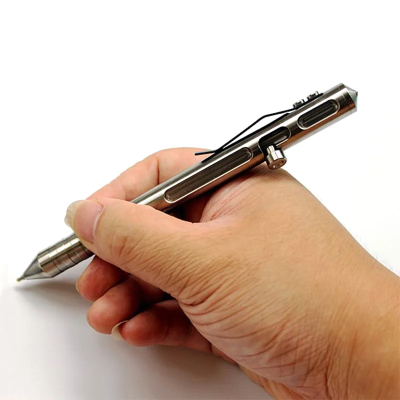 Online Kualitas Tinggi Sederhana Titanium Alloy EDC Baut Pen Pertahanan Taktis Pena Tanda Tangan EDC Jendela Rusak Pena Titanium Pena Hadiah Mewah
