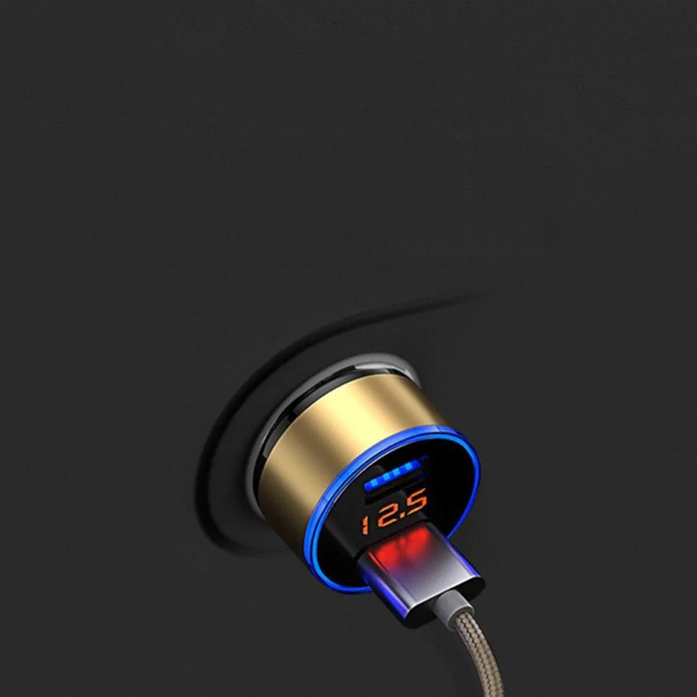 3.1A двойной USB Автомобильное зарядное устройство 2 порта ЖК-дисплей быстрое