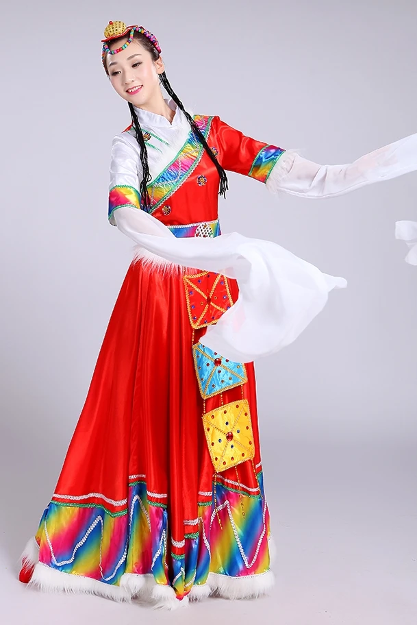 2018 New Tibetan Dance Costumes Minority Women's Jackets Sleeves Adult Mongolian Performance Clothing S-XXXL | Тематическая