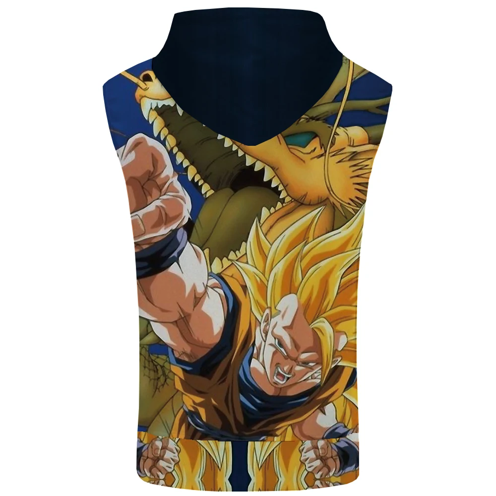 KYKU Dragon Ball Толстовка без рукавов куртка в стиле Гоку молния Стрингер месть рубашки 3D майка для бодибилдинга мужская одежда