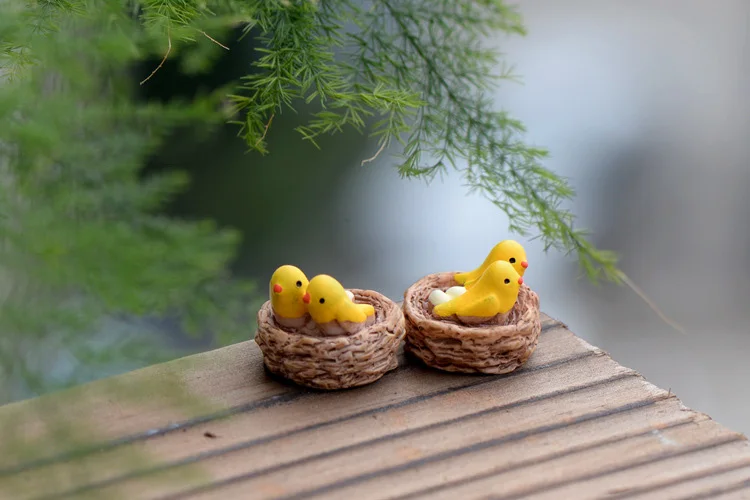 Птица с гнездом фигурки миниатюрная Статуэтка лестницы для мини сказочного сада