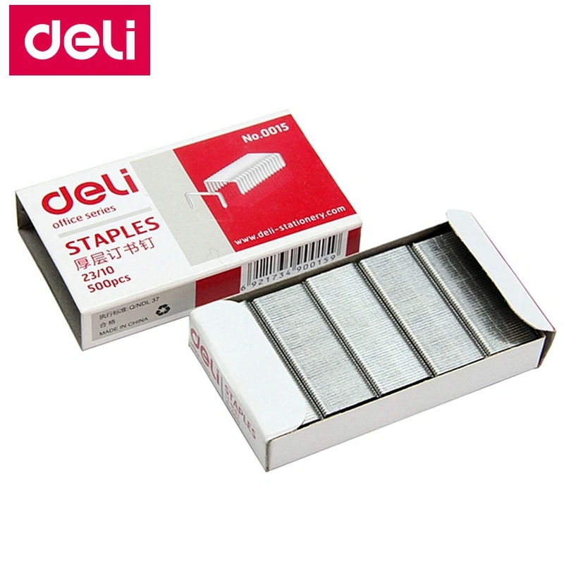 5000 шт./лот Deli 0015 тяжелые скобы 23/10 12x10 мм Ширина 12 Высота 10 емкость 75 страниц 70 г