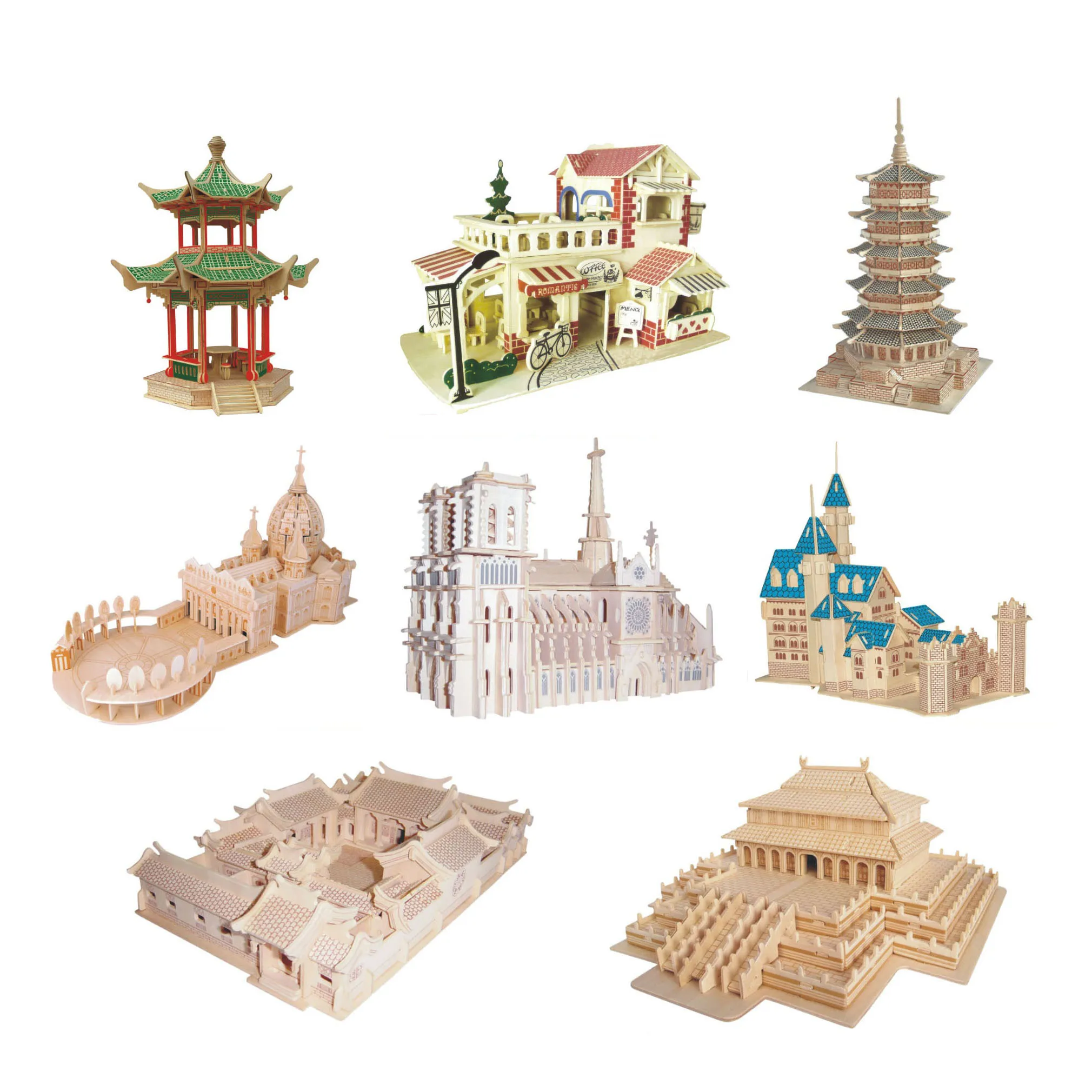 Shanycore Детские Обучающие деревянные игрушки 3D пазл строительный дом церковь императорский дворец башня