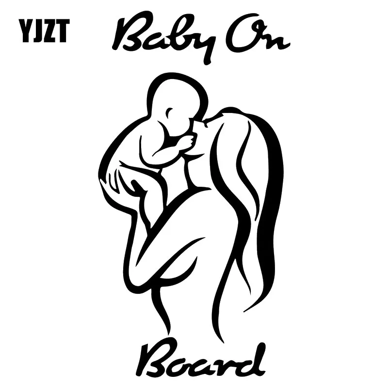

YJZT 9.1X17.5CM Baby On Board Mom And Baby Car Sticker Vinyl Decal Bumper Window Decoration C25-0062