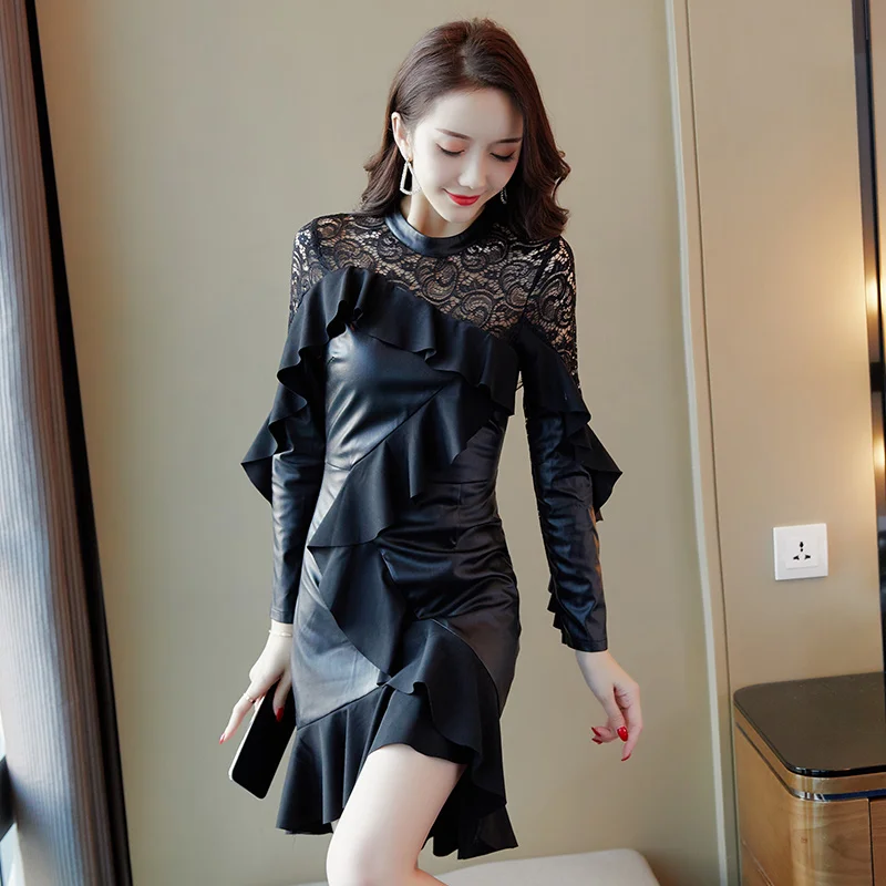 Зимние черные сапоги пикантные тонкие вечерние платье Для женщин 2018 элегантные