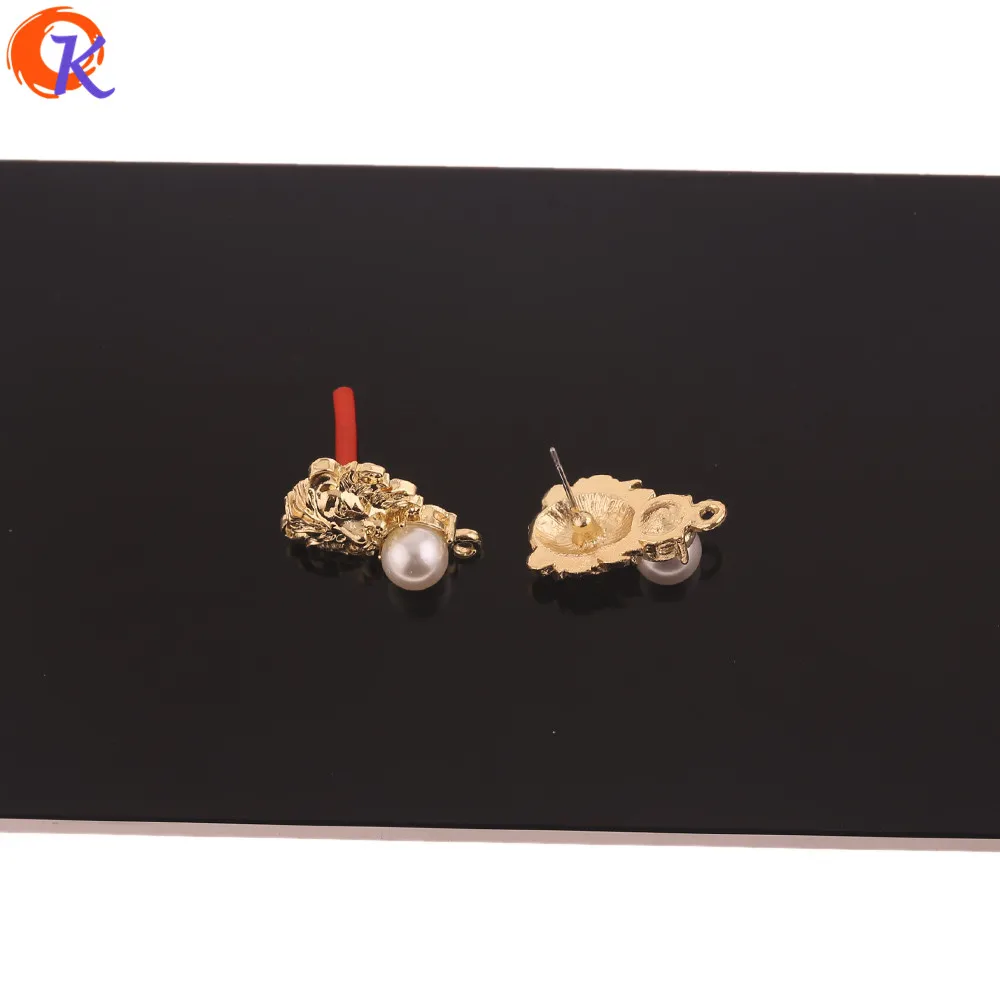 

Cordial Design 50Pcs 15*24MM Jewelry Accessories/Earrings Stud/Imitation Pearl/Lion Shape/DIY Making/Hand Made/Earring Findings