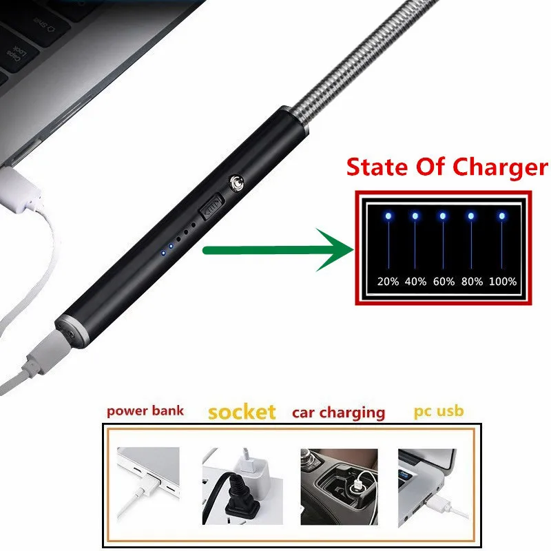 Горячая Распродажа USB Перезаряжаемые зажигалка электрическая дуговая Зажигалка