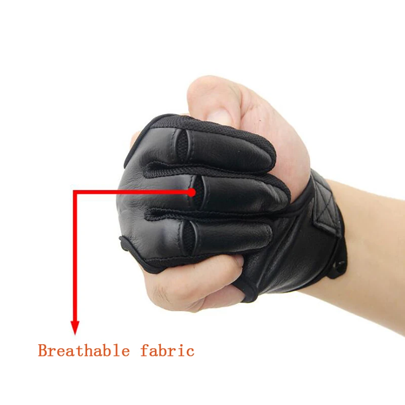 1 шт. перчатки для стрельбы из лука 3 пальца черная кожа защитные охоты | Спорт и