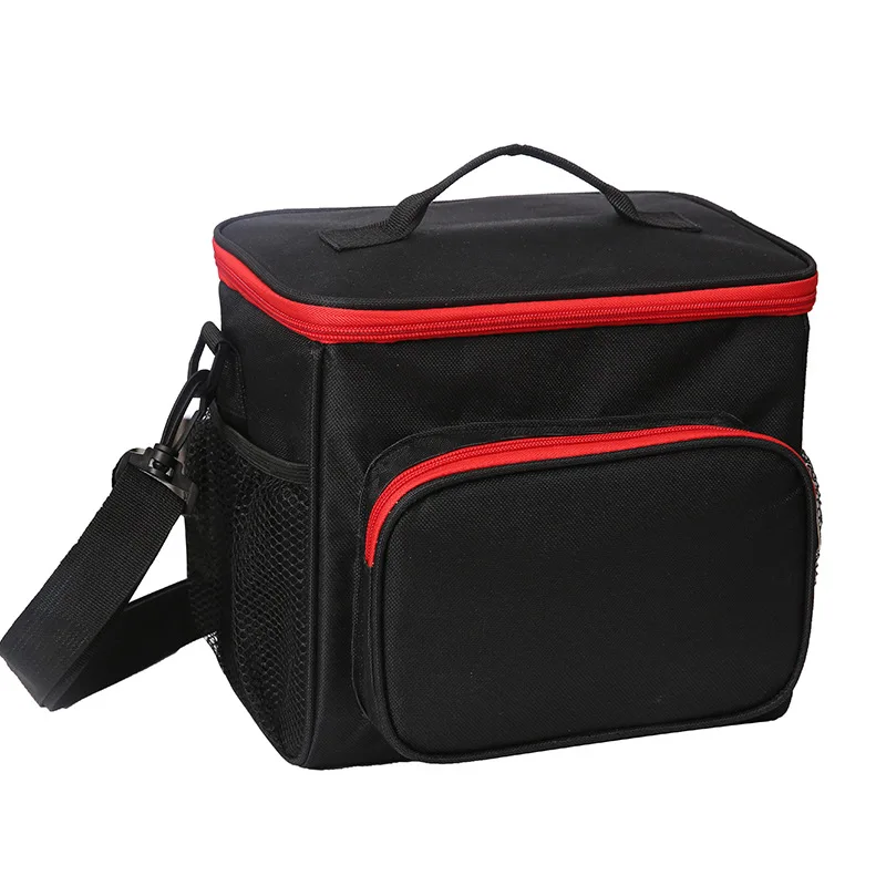 

BONAMIE Function Shoulder Strap Lunch Bag Large Capacity Waterproof Portable Picnic Lunch Box Thermal Insulated Cooler Bag Black