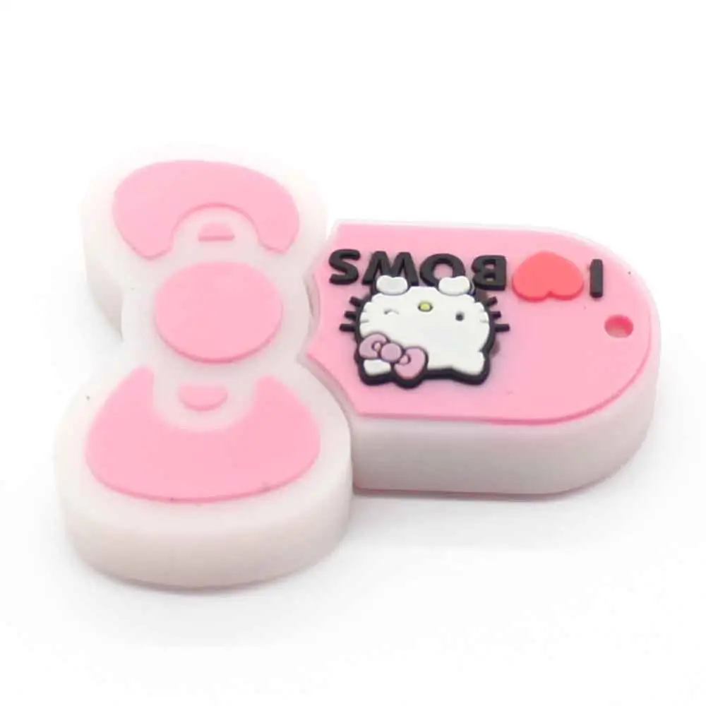pink bowknot USB флеш-накопитель Kitty Cat с бантом, 32 ГБ, флеш-накопитель с героями мультфильмов, 16 ГБ, реальная емкость, 128 м, 4 ГБ, 8 ГБ, 64 ГБ, милые флешки флеш-накопитель - Цвет: pink bowknot