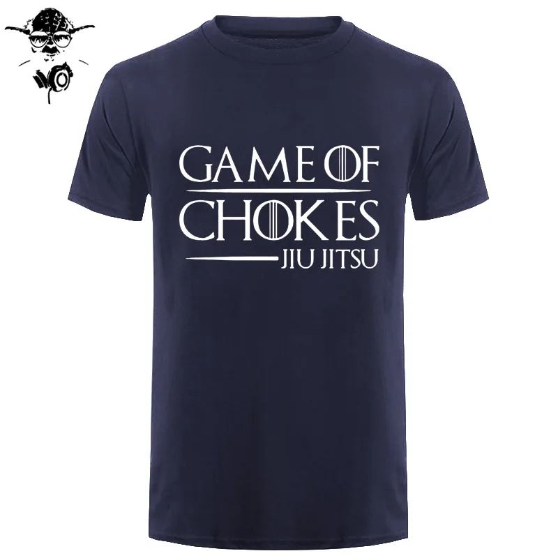 BJJ игра дросселей бразильская футболка джиу джитсу для мужчин и женщин летние топы Футболка короткий рукав хлопок Fightwear забавная футболка - Цвет: navy white