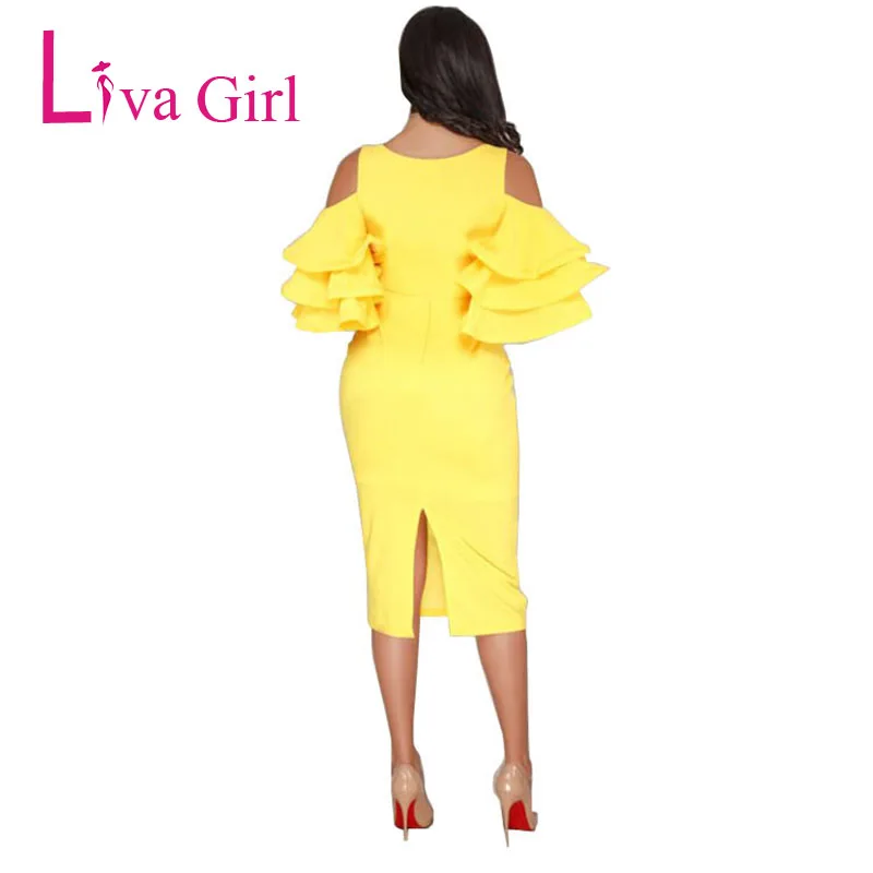 Новинка сексуальное облегающее вечернее платье миди Liva Girl с открытыми плечами