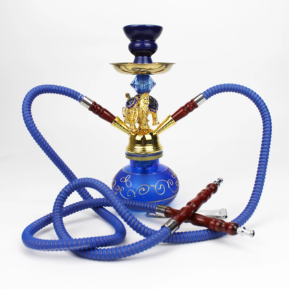 Стеклянный кальян украшения Индийский Слон Sheesha кальян наргиле Чича небольшой портативный кальян Набор двойной шланг