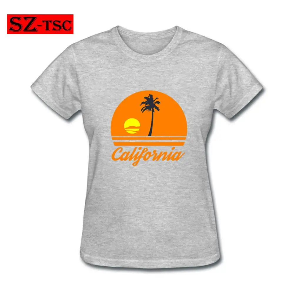 Famicom футболка California футболки "закат" негабаритная уличная футболка рубашка хлопок короткий рукав Забавный принт Женская футболка XXXL - Цвет: 6
