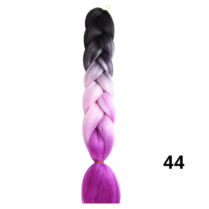 # 1B Sambraid jumbo косы ombre канекалон 24 inch плетение волос для вязания канекалон крючком косы синтетических крючком волос 100g - Цвет: # 1B