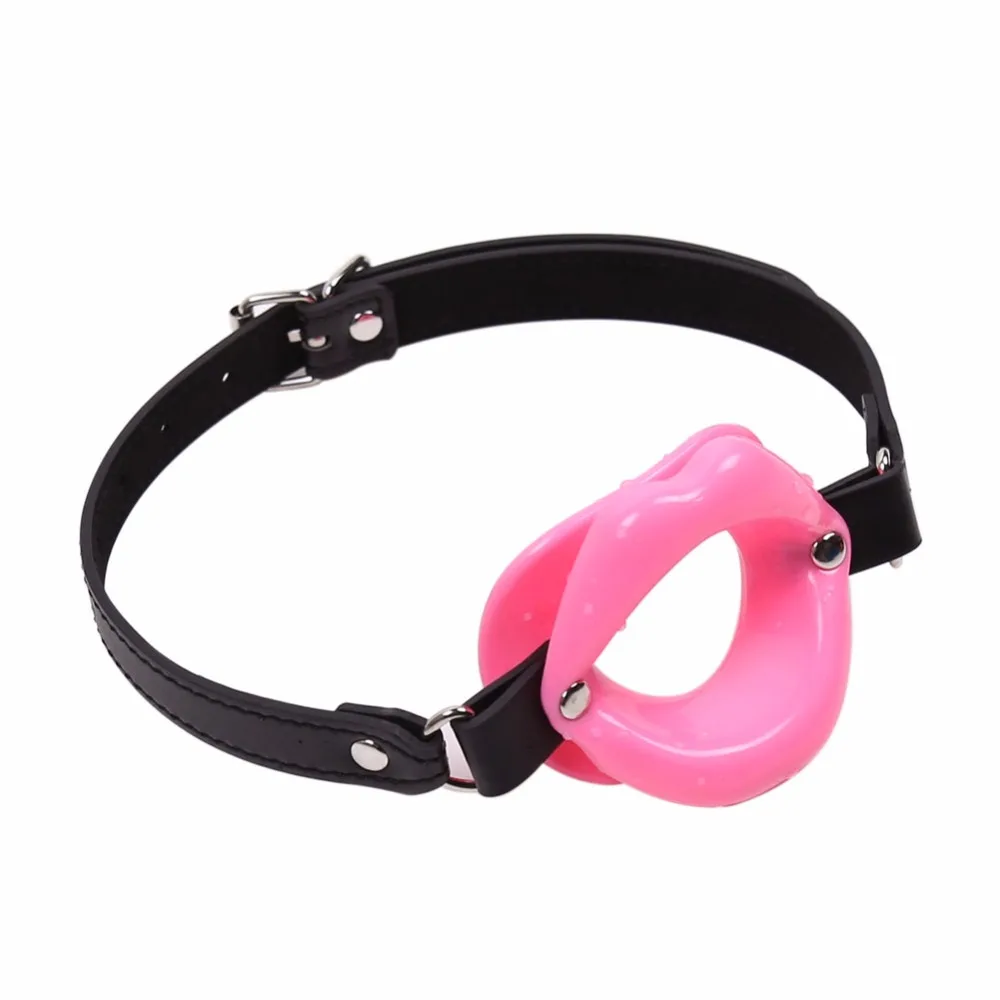Секс игрушка БДСМ фетиш кожа резиновые губы O Ring открытый рот кляп Связывание