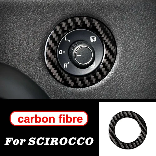 Rearview mirror knob Аксессуары для volkswagen scirocco R, внутренние наклейки из углеродного волокна, дверная ручка, ручка зеркала заднего вида, 2009-, автомобильный стиль - Название цвета: Rearview mirror knob