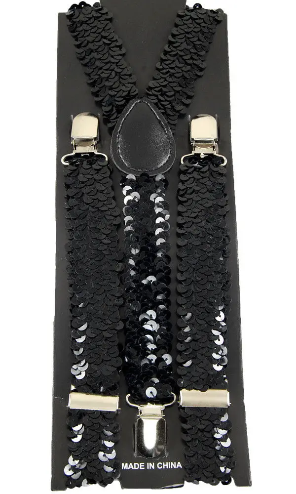 Черный блесток унисекс Clip на брекеты упругой чулок Y задние подвески|elastic