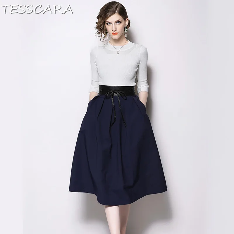 TESSCARA, женское весеннее элегантное офисное платье, костюм, комплект, женская мода, роковой стиль, высокое качество, винтажные, дизайнерские, вечерние, Vestidos