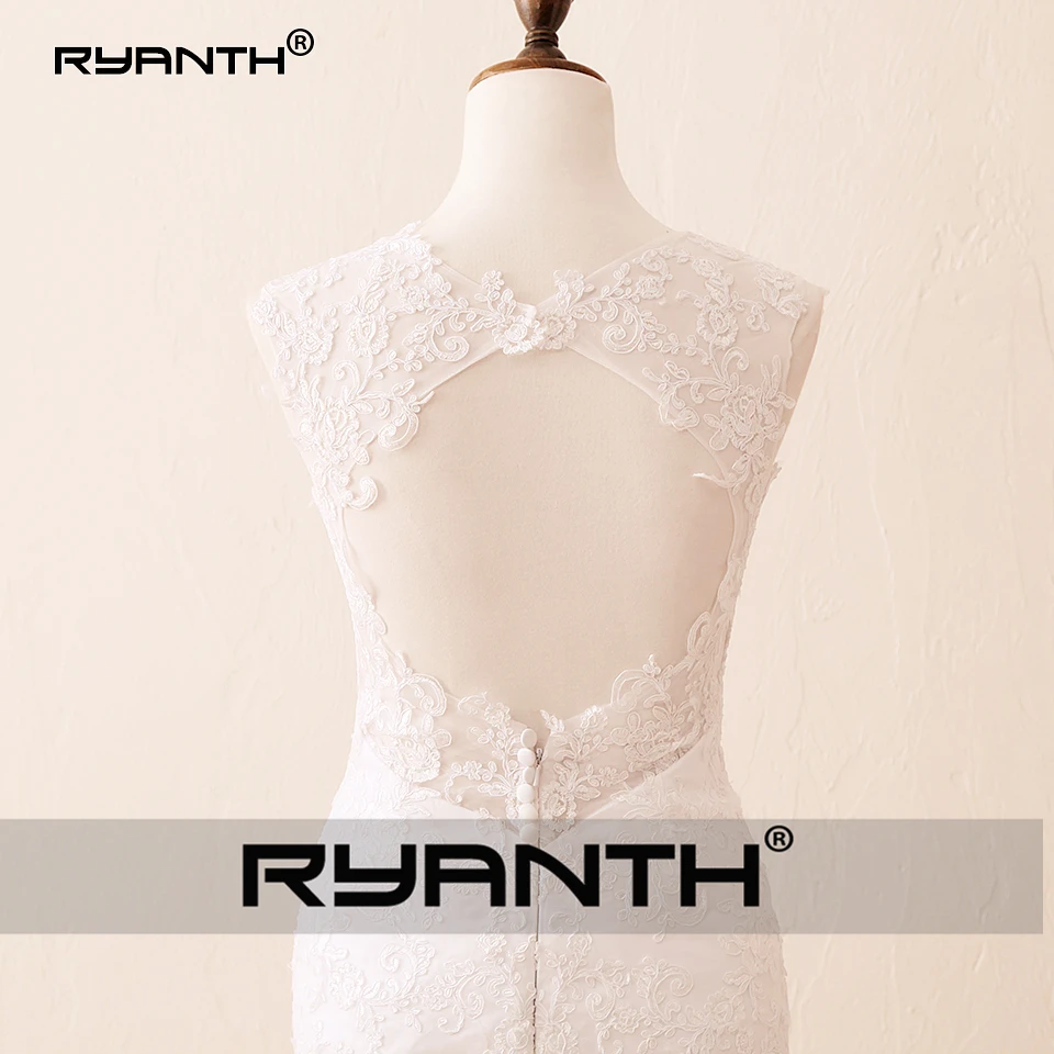 Ryanth дешевые Vestido de noiva сексуальное кружевное свадебное платье русалки с открытой спиной пляжные свадебные платья с длинным шлейфом Robe De Mariage