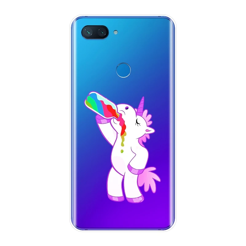 Мягкий ТПУ чехол для Xiaomi Mi 5 5C 5S 5X 6 6X Plus A1 A2 Lite 8 SE ультра тонкий Kawaii Единорог