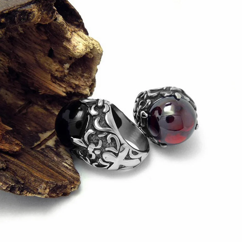 Кольцо мужское из титановой нержавеющей стали классическое украшение в ретро