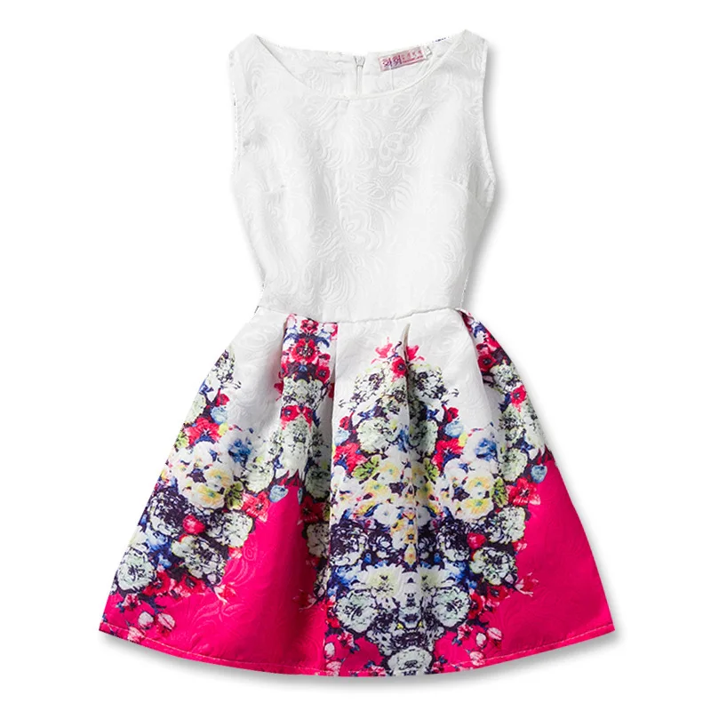Art Colorful Girl Dress Summer Sleeveless for Girls Casual Clothes Butterfly Flower Dresses Teenagers Vestidos | Детская одежда и