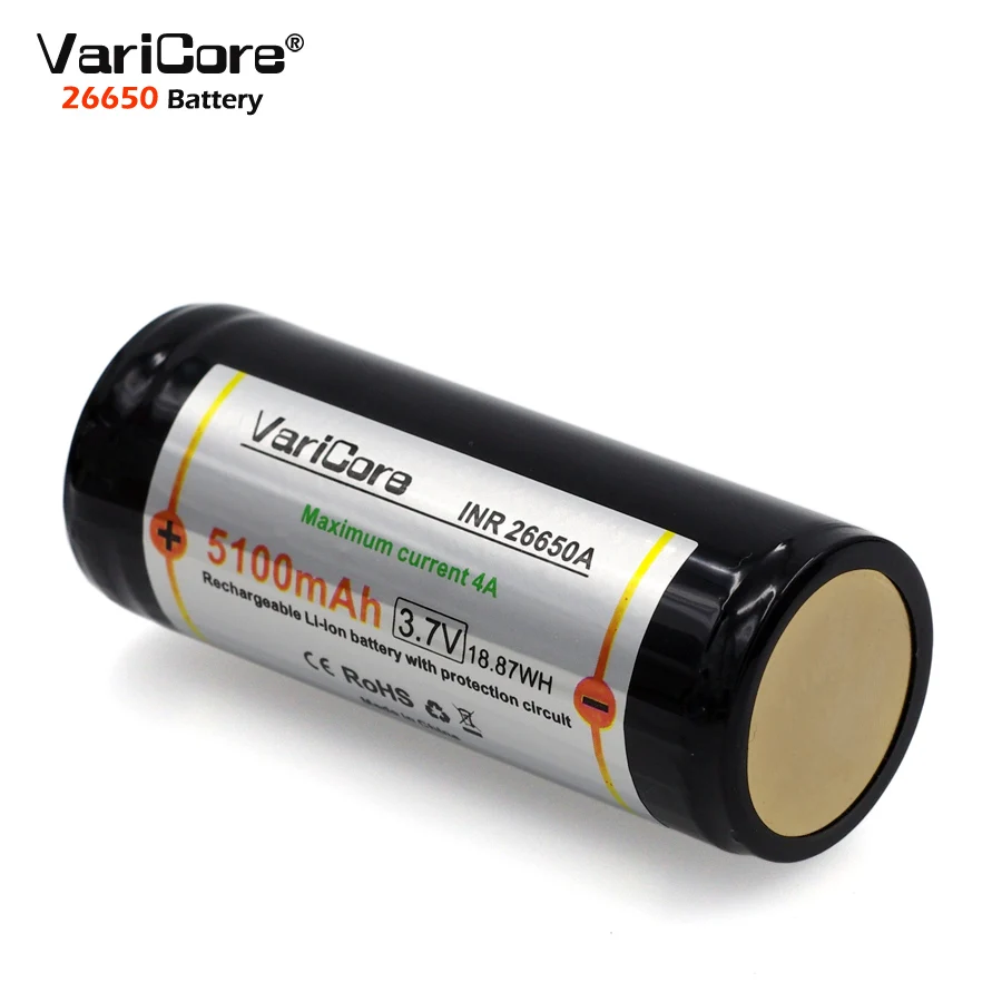 2 шт. .. VariCore защита 26650 5100 мАч 3 7 В литий ионная аккумуляторная батарея с PCB 4A 6 для