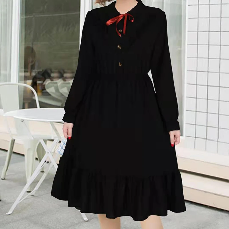 Женское платье с длинным рукавом повседневное Тонкое Платье До Колена весна лето