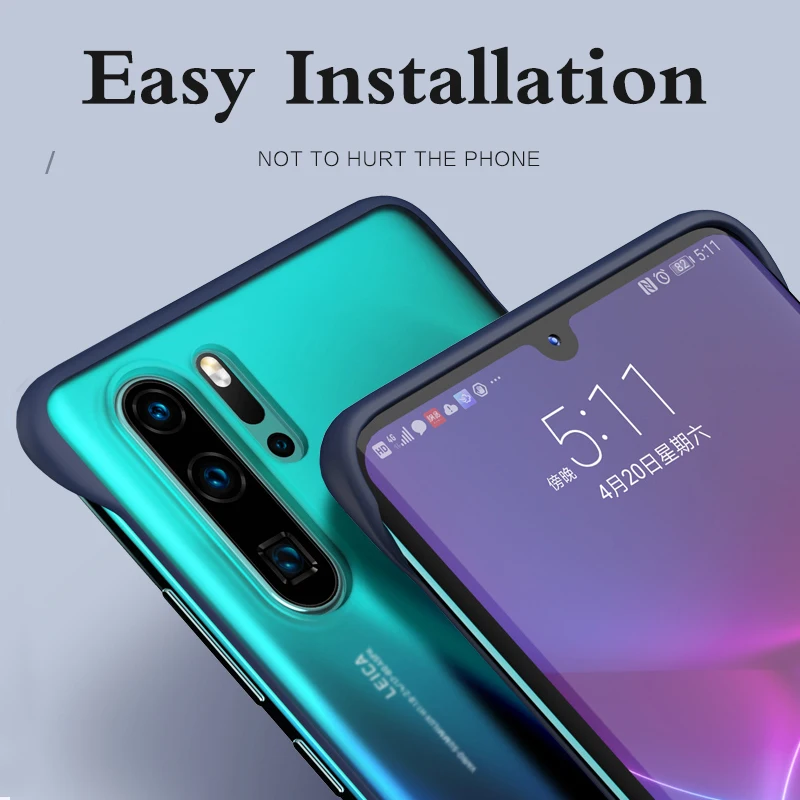 Case For Huawei P30 Pro Slim Transparent Frameless Matte hard Shockproof Back Cover P20 |