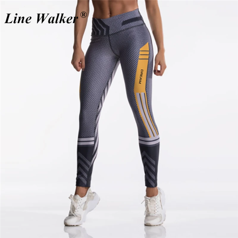 Штаны Для Йоги Line Walker со вставками женские спортивные Леггинсы для фитнеса с