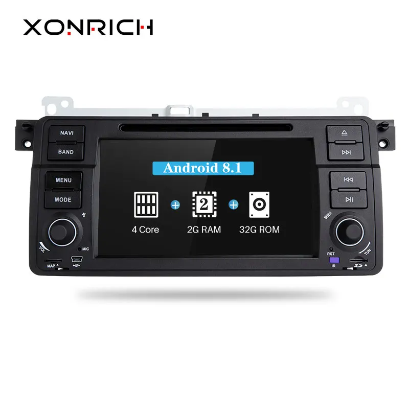 Xonrich Автомобильный мультимедийный плеер 1 Din Android 8 DVD Авторадио для BMW E46 M3